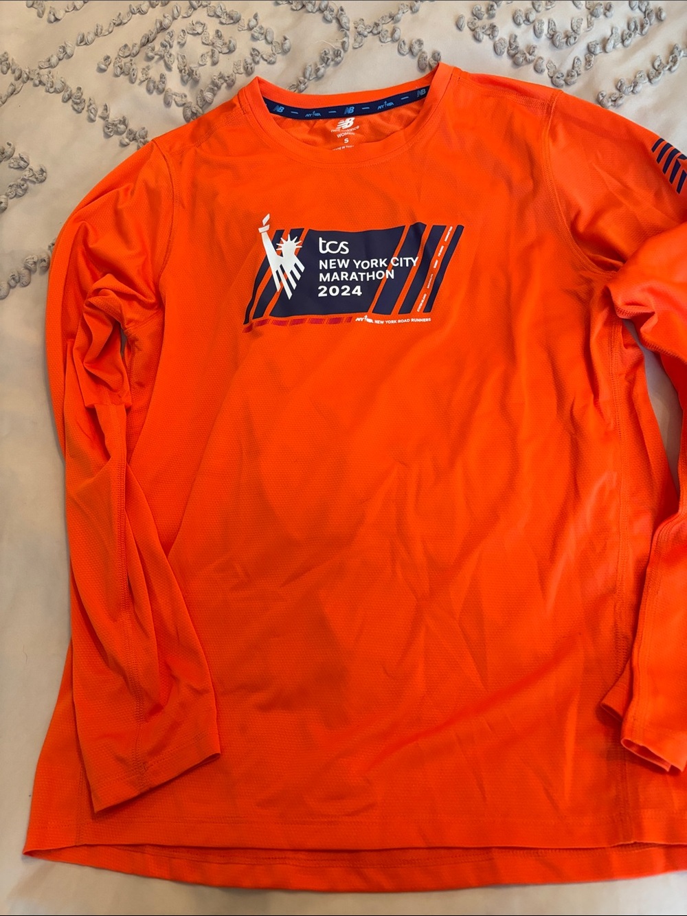 New Balance womens Orange Long-Sleeve NYC Marathon 2024 Tech Shirt